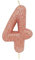 Anniversary House Metallic Rose Gold Glitter Candle, Number 4, 4th Birthday Cake Topper, 7 Centimeters, AHC50/4