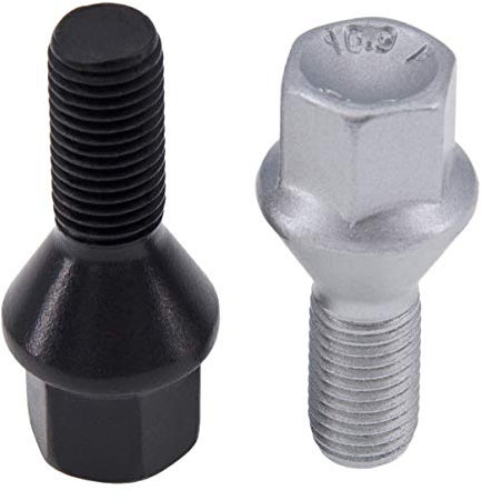 Levando 10 Stück Radschrauben M12x1,5 60mm Schaftlänge Kegel 60° SW17 – Radbolzen-Set mit 10x Radschraube in OE Qualität, für Alufelgen & Reifenwechsel, Farbe Schwarz