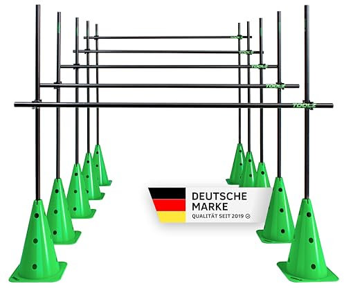 TOOLZ Agility-Training Set - Hürden, Slalomstangen und Kegel für Sport, Fitness, Koordinationstraining und Agilität - Kegel & Pylonen für Mensch und Hund