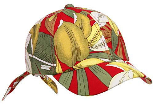 Seeberger Telica Flowers Damencap Cap Basecap Baseballcap Viskosecap Sommercap (One Size - rot)