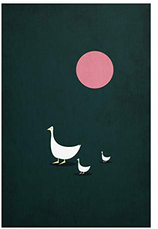 Bilderwelten Glasbild - Familie Gans auf Wanderschaft, 120cm x 80cm