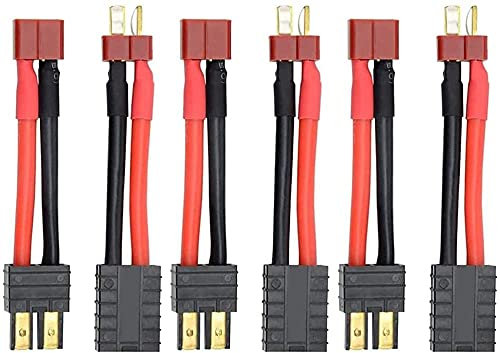 Xingkang 3Pairs RC Lipo Battery Charger Cable for Deans T Plug to Traxxas Adapter Compatible with Slash / Rustler / Stampede / Bandit /E Revo RC Car