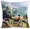 BONNIU Deko Kissenbezug mit Reißverschluss 50X50 cm Samt Kissenschutz Meereslandschaft Kunst - Pieter Bruegel der Ältere - Landschaft Mit Dem Fall Von Ikarus BG328