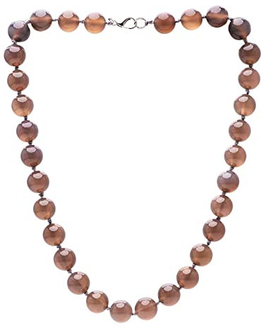 TreasureBay 12 mm Natürliche Edelstein-Perlenkette für Damen, Edelstein, Achat, Amethyst, Türkis