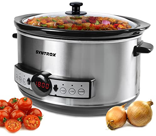 Syntrox Germany Slow Cooker Schongarer 4,5L mit Timer und Warmhaltefunktion - Leistung 280 Watt
