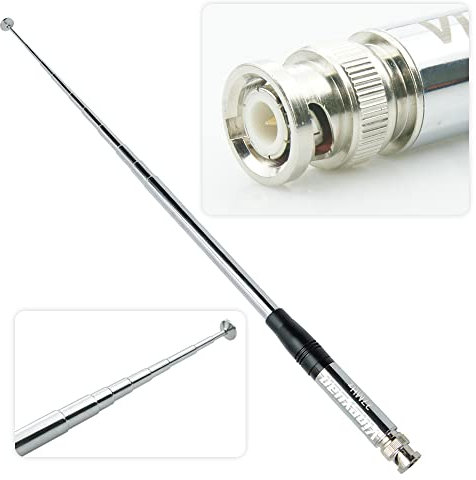 QYT CB-27 CB-58 27MHz CB Antena de Radio telescópica 150cm / 59.05 Pulgadas BNC Conector Macho Antena de Radio para Motorola Kenwood ICOM IC-V8 IC-V80 IC-V82 Antena de Radio