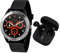 Harry Lime Fashion Smart Watch in Black Featuring Black True Wireless Earbuds in Charging Case