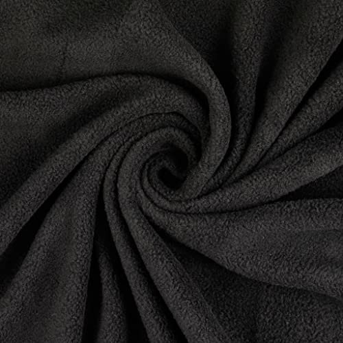 Polarfleece Antipilling ARTHUR von Stofftreff Santi®-0,5 m Schritte -64 x Uni Farben - Kuschelfleece -Meterware - Fleece Stoff- 400g/m- Decken, Nähen (Schwarz-5001-arthur)