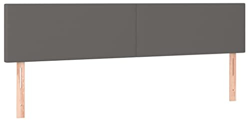 vidaXL Kopfteil Betthaupt Polsterkopfteil Bettkopfteil für Bett Bettgestell Bettrahmen Schlafzimmer Bettzubehör Grau 180x5x78/88cm Kunstleder