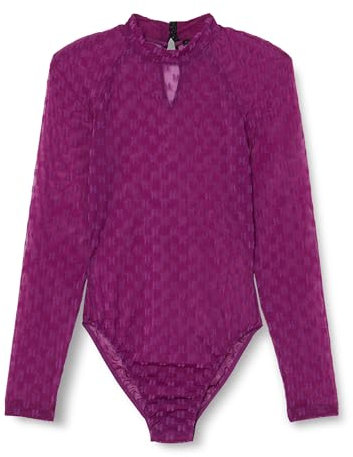 KARL LAGERFELD Damen Kl Monogramm Flock Langarmbody, Phlox, XS