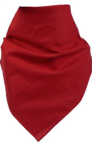 Harrys-Collection Unisex Bandana Uni Farben 100% Baumwolle! 52 X 52 cm, Farbe:uni bordaux