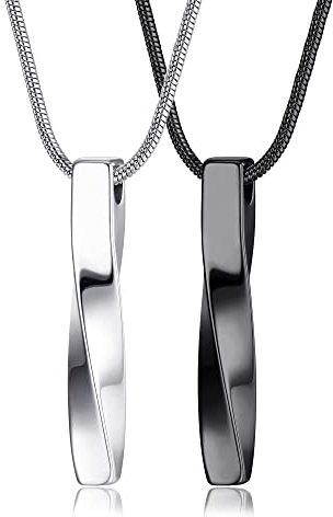 MILACOLATO Mens Necklaces Stainless Steel Bar Pendant Necklace for Men and Women Couples Necklaces 22 Inches Snake Chain Unisex