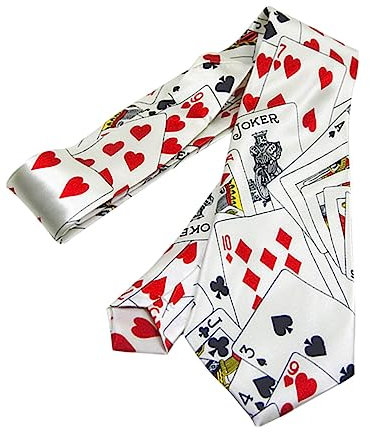 VALICLUD Krawatten Für Männer Schürhaken-würfelbindungen Anzieh Geburtstagsfeiern Krawatte Schürhakenwürfel-krawatte Spielkarten Krawatten Lustige Musterkrawatte Kleidung Mann Kartenspielen