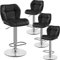 Yaheetech Barhocker 4er Set Höhenverstellbar 360°Drehbar Barstühle Küchenstühle mit Rückenlehne und Fußstütze, Barstuhl PU-Kunstleder Sitzhöhe 62,5 cm - 84,5 cm für die Küche, Schwarz
