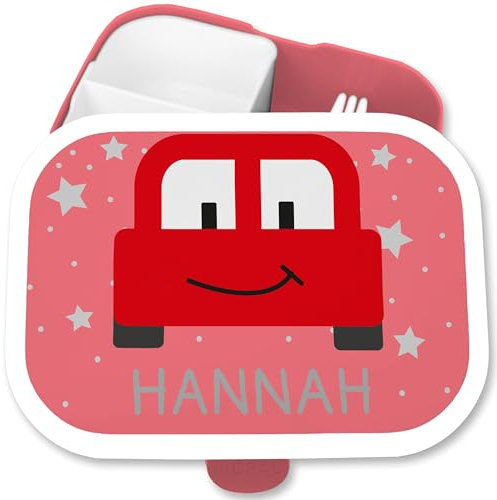 Brotdose Kinder Campus für Mepal - Auto Motiv Car Autos Automobil PKW - 750 ml - Rosa - geschenke einschulung junge fahrzeugen jungen personalisierte name cars zur