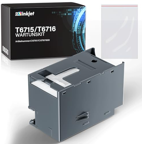 Osinkjet T6715 T6716 Wartungsbox Kompatibel für Workforce WF-4720 WF-4725 WF-4730 WF-C5210 WF-C5710 WF-C5790, Resttintenbehälter T6715 T6716 Wartungskasten, C13T671500 C13T671600