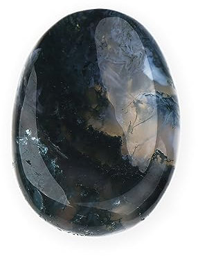 NKlaus Daumenstein Moosachat Edelstein 5x3,5cm Heilstein Handschmeichler Energiebalance 14886
