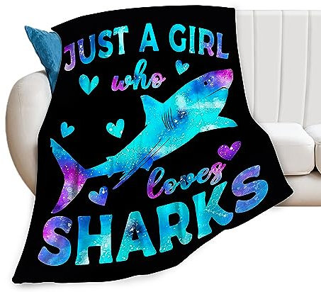 Haifisch-Fleece-Überwurfdecke, flauschig, superweich, gemütlich, warm, Hai-Dekor, Geschenke für Mädchen, Jungen, Kinder und Frauen, 127 x 152 cm