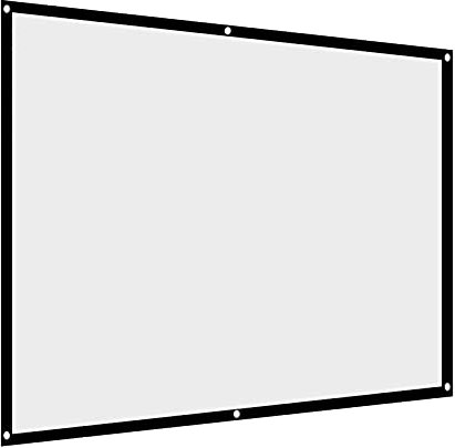 Pantalla de Cortina de Proyector Blanca Plegable Portátil Que No Se Arruga 4:3 con Orificios para Colgar, Adecuada para Películas de Camping Al Aire Libre, Proyección (84 Pulgadas)