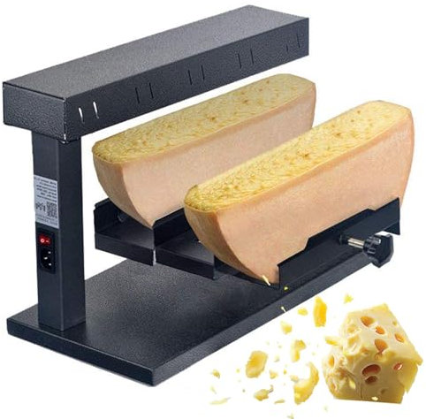 WUDLi Fusor De Queso Comercial, Máquina para Derretir Raclette Tradicional, Zonas De Calentamiento Duales, Altura/ángulo Ajustable, Queso para Derretir 40 S, Calentador De Queso para Cafetería