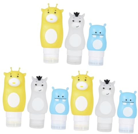 Angoily 9pcs Travel Bottles for Creams Moisturizers Leakproof Silicone Sauce Dispenser Bottles for Cosmetics