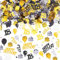 AIVEKE Happy Birthday Konfetti Tischdeko 18. - Streudeko für Frau Mann, Schwarz Gold, Luftschlangen, Glitzer Confetti für Jubiläum Partydekorationen