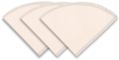 Wiederverwendbare Bio-Baumwoll-Pourover-Kegelfilter für V60 Hario – Pour Over Kaffeefilter-Maschine, Tasse, Glas, Keramik, Kunststoff-Tropfer (Nr. 2 Kegel (2–3 Tassen))