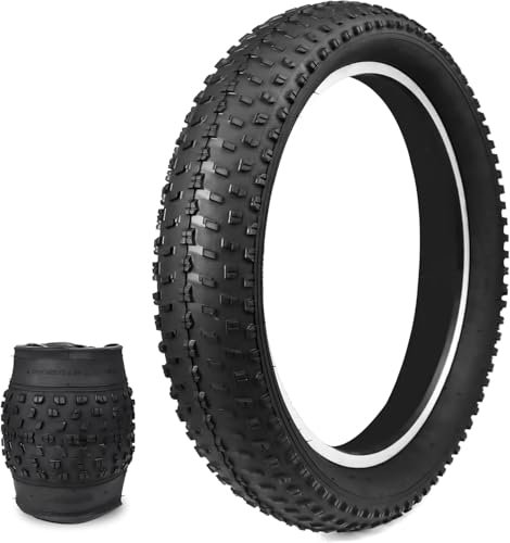 ZUKKA Fat Bike Tires 20 Zoll E Bike Fahrradreifen 20 x 3.0 Zoll Fettreifen Heavy Duty High-Performance Wear-Resistant E-Bike Mountain Snow Bike Reifen Schwarz