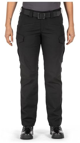 5.11 Tactical Women’s Icon Cargo Pants, Professional Work Pant with Stretch Ripstop Comfort, Water Resistant, Style 64447ABR, Black, 8 Regular