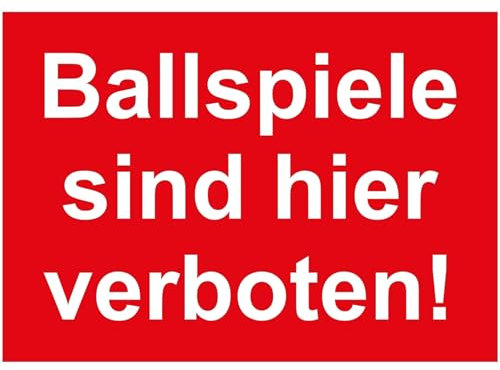 INDIGOS UG - Panneaux composites aluminium - Sécurité - Attention - Ici les jeux de ballon sont interdits - 297x210 - Hôtel, entreprise, protection, KITA, médecin, cabinet, appartement