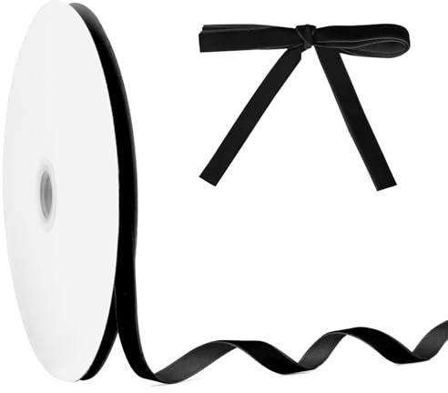 10mm×23m Samtband,Geschenkband,Schleifenband,Satinband,Samtband Schwarz,Geschenkbänder,Dekoration,Dekorative Schleifen & Bänder,Kräuselband Geschenkband,Geschenk Band,Dekoband,Bänder Zum Basteln