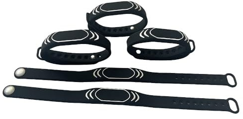 JWFKWNH NTAG213 NFC Bracelet intelligent de contrôle d'accès étanche, bracelet de gestion RFID de 13,56 MHz (Noir)