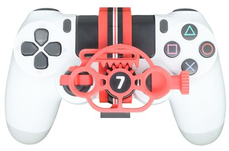 Contrôleur Mini volant pour PS4 Contrôleur de jeu, impression 3D Volant Auxiliaire Contrôleur Jeu Joystick Simulateur Gamepad Jeux de course (Blanc)