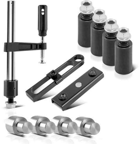 STAHLWERK Schweißtisch Set, Montagetisch mit D16 Lochsystem und 3 mm Arbeitsplatte als DIY-Bausatz im 12-teiligen Set mit Variablem Anschlag, Schraubzwinge, Anschlagbolzen mit Abhebesicherung