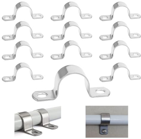 12 Pezzi U-fascette Stringitubo Acciaio Inox, Morsetto Tubo 25mm, Morsetto per Tubi, Fascette Stringitubo Inox 304, Fascette Stringitubo, Fascette Metalliche Stringitubo, Clip Fermacavi Muro