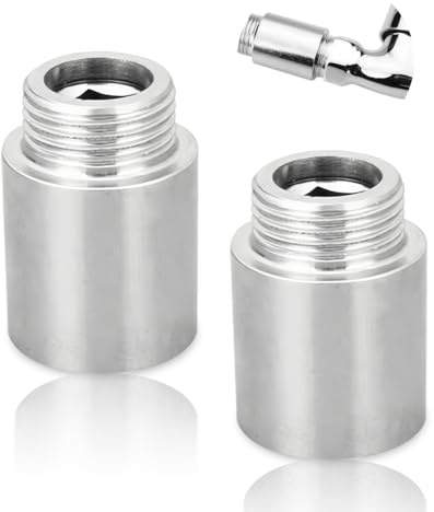 2 prolunghe per rubinetto, 1/2 pollici x 40 mm, 1/2 IG x 1/2 AG, DN15, prolunga per filettatura in acciaio inox, 40 mm, prolunga per riscaldamento e installazione acqua potabile