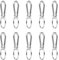 10 Pcs M6 Mousquetons & 10 Pcs Porte-clés, Petit Mousqueton Porte Clé, Mousquetons Acier Inoxydable, Mousquetons à Ressort pour Porte-clés, Hamacs, Camping, Pêche, Auvents, Randonnée