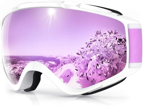 Findway Skibrille, Snowboard Brille für Brillenträger Herren Damen Erwachsene Jugendliche OTG UV-Schutz Kompatibler Helm Anti Fog Skibrillen Sphärisch Verspiegelt