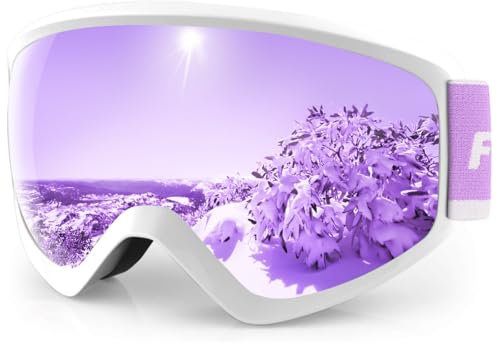 Findway Skibrille Kinder,Ski Snowboard Brille Brillenträger Snowboardbrille Schneebrille Verspiegelt für Junior Jungen Mädchen Teenager 5-16 Jahre - OTG 100% Anti-UV Anti-Fog