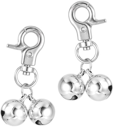 2 Stück Glöckchen Haustier Glocken Für Halsbänder Glocke Für Hunde Laute Hundeglocken Schlüsselringe Hundeglocken Hund Verdreifach Glocke Anhänger Zubehör Für Hunde Katze Halskette Halsband Dekor