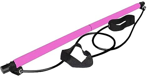 JUCHRZEY Fitness Bar Stick Anti-Rutsch-Treads Muskelaufbaustange for Fitnessstudio zu Hause (Pink)