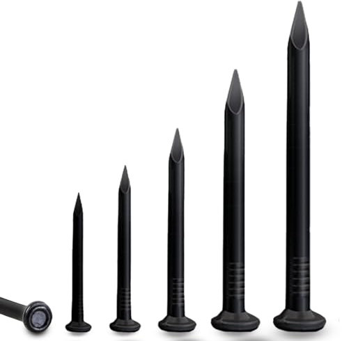 SHUNCHG 100 piezas 25mm Clavos de Acero Clavos para Paredes de Hormigón Madera Ladrillo,Clavos para Cuadros Acero al Carbono Galvanizado Negro Uso Universal interior y Exterior