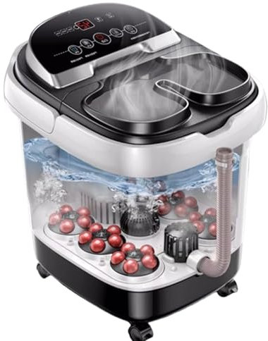 Pediluvio Massaggiatore Acqua, Vasca Idromassaggio Pedicure, Vasca Pediluvio Elettrica con Calore, Bolle, Vibrazione, Termoregolazione