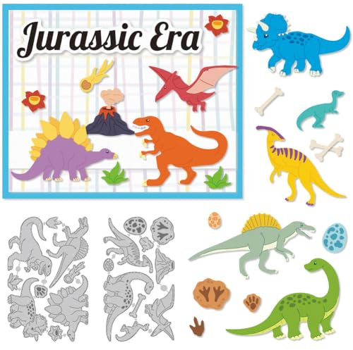 DELORIGIN Verschiedene Beliebte Dinosaurier Stanzformen Stanzschablonen Karbonstahl Prägeschablonen Stanzschablonen Neuheiten Für Scrapbooking Kartenherstellung Partyeinladungen Alben Geschenkdekor