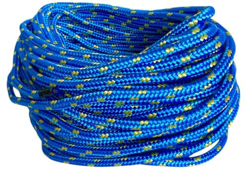 BK Shop Polypropylenseil 10 mm x 50 m | Geflochtene Schnur PP Blau, Wasserdichtes Seil mit Kern, UV-beständiges Zugseil, Polypropylen-Kordel für Bauwesen, Verkehr