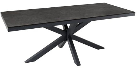Riess Ambiente Esstisch Galaxie - 200cm - anthrazit grau - Keramik Aluminium - wetterfest Gartentisch Sterngestell 8 Personen