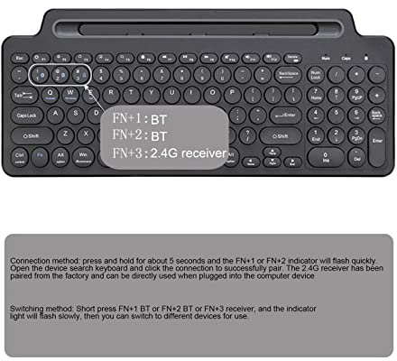 Elprico Bluetooth-Tastatur, Drahtlose Bluetooth-Tastatur mit Touchpad, Stabile Verbindung für Tablet-PC-Handy-Laptop-Notebook (Mit Touchpad)