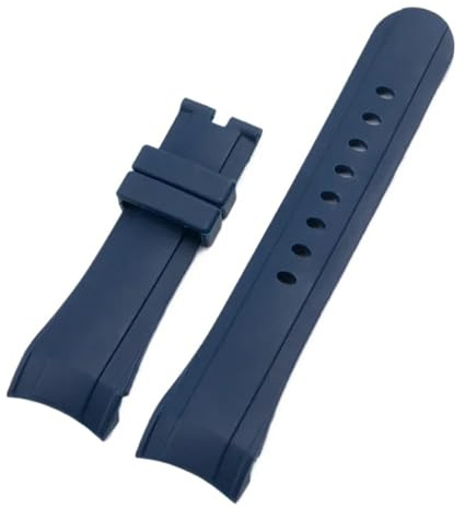 SRTYDCUR Uhrenarmband aus Naturkautschuk, kompatibel mit Graham Strap Racing Timing Series, wasserdichtes Sportarmband, 24 mm, Dornschließe(Blue,Without Buckle)