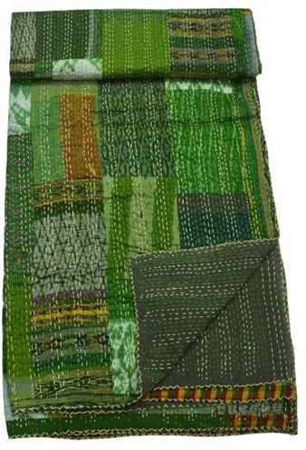 Arprani Steppdecke im indischen Stil, Sommer-Patchwork-Steppdecke, Vintage-Steppdecke, Doppelgröße, traditionelle Decken, Kantha-Decke, Überwurf, indisches Patchwork-Steppdecke