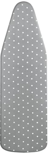 LEEWEITAS Bügelbrettbezug 150x55cm, Breiter Bügelbrettbezug mit dickem Filzpolster, Kordelzug, Klettverschlüssen, Blumen- und Schmetterlingsdruck (Graue Punkte, 150x55cm)